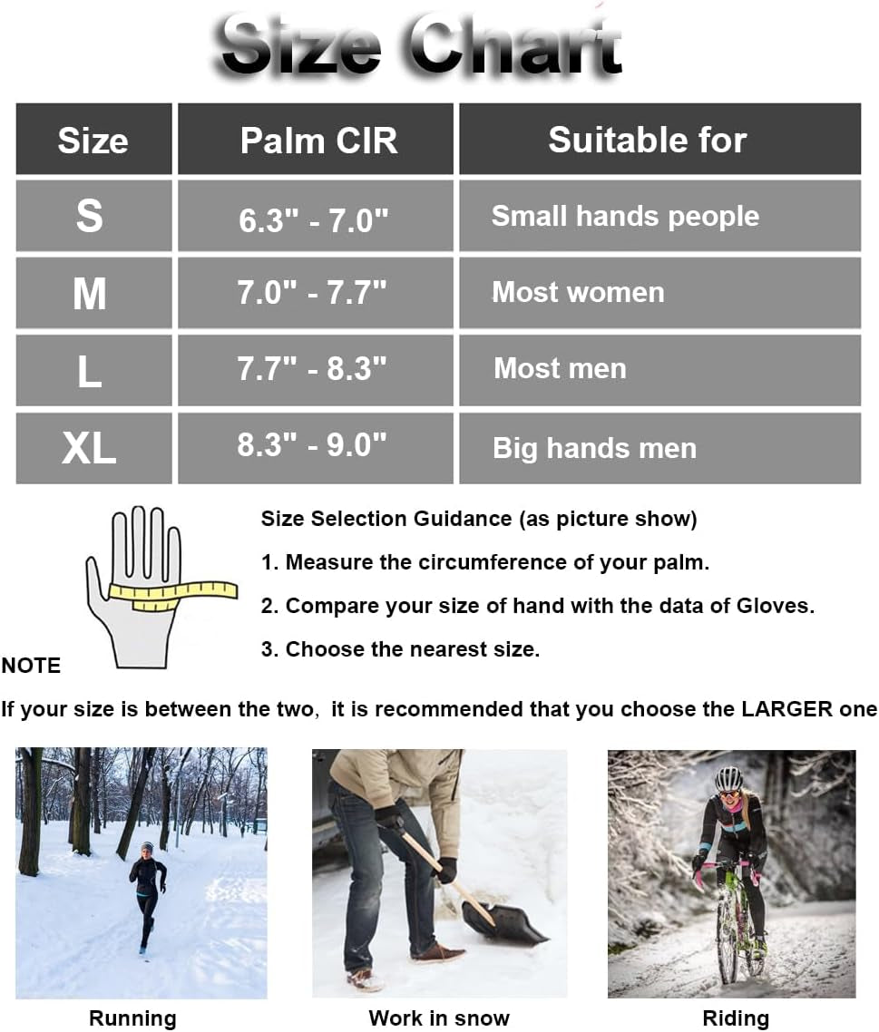 Winter Gloves Men & Women, Touch Screen Gloves Running Gloves Cycling Gloves Warm Gloves