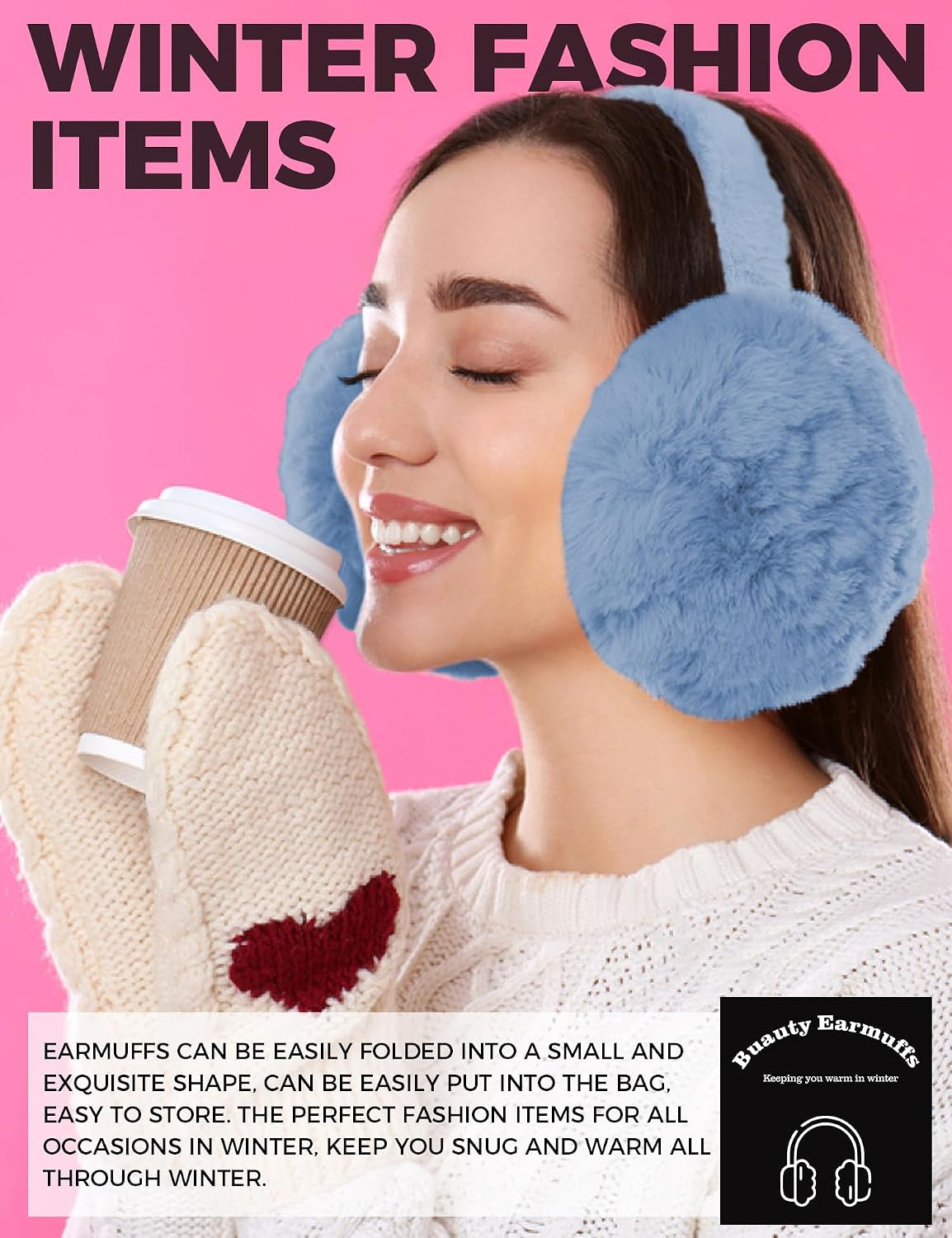 Ear Muffs Winter Women Men Soft Earmuffs Cute Ear Covers Cold Weather Fluffy Ear Warmers Headband Winter Accessories