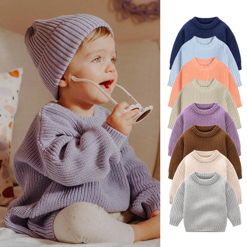Childrens Clothing Baby Sweaters Baby Boys and Girls Loose Knit Jackets for Autumn and Winter Winter Casual Cotton Sweater