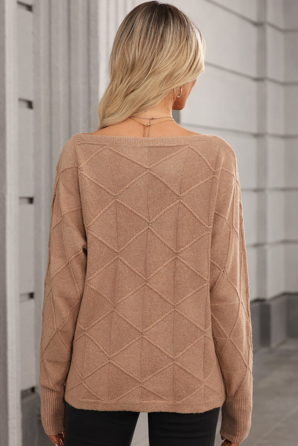 Womens Sweaters Casual Crewneck Long Batwing Sleeve Pullover Sweater Tops Lightweight Knitted Fall Clothes
