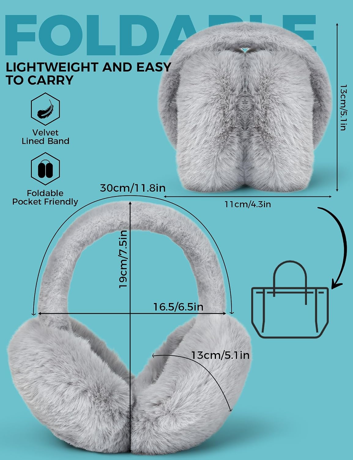 Ear Muffs Winter Women Men Soft Earmuffs Cute Ear Covers Cold Weather Fluffy Ear Warmers Headband Winter Accessories