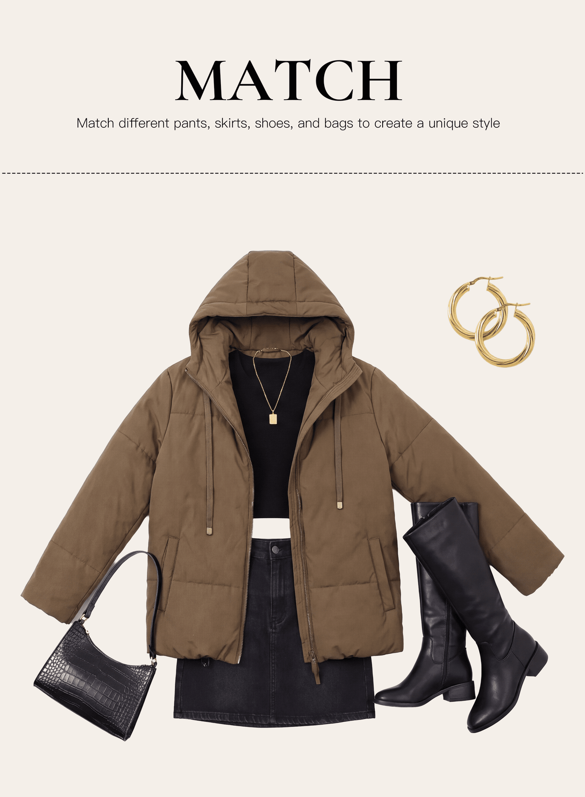 Full Zipper Puffer Jacket for Women Cropped Hooded Puffer Coat Winter Warm with Pockets Petite